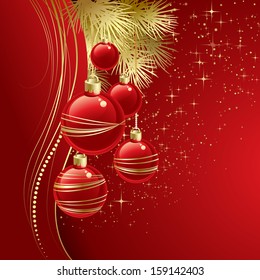 Christmas ball background. Vector  illustration