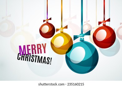 Christmas ball, bauble, New Year Concept, Greeting card or Invitation Template