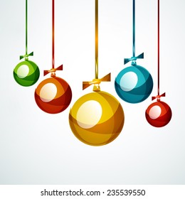 Christmas ball, bauble, New Year Concept, Greeting card or Invitation Template