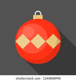 christmas ball, bauble, suitable for use as material, editable flat icon