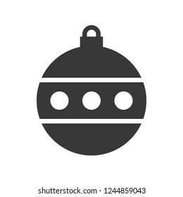 christmas ball, bauble, suitable for use as material, editable solid icon
