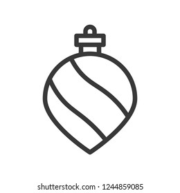 christmas ball, bauble, suitable for use as material, editable outline icon
