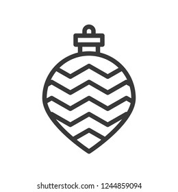 christmas ball, bauble, suitable for use as material, editable outline icon