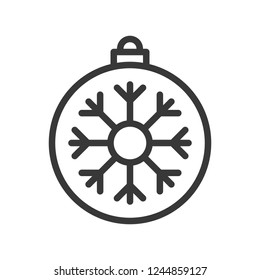 christmas ball, bauble, suitable for use as material, editable outline icon