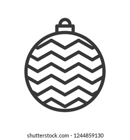 christmas ball, bauble, suitable for use as material, editable outline icon
