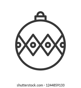 christmas ball, bauble, suitable for use as material, editable outline icon