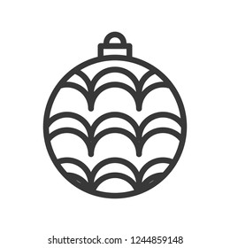 christmas ball, bauble, suitable for use as material, editable outline icon