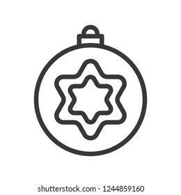 christmas ball, bauble, suitable for use as material, editable outline icon