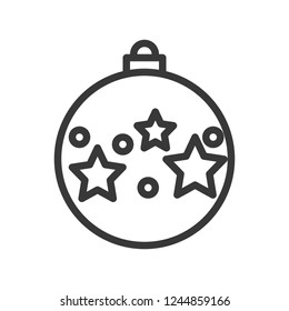 christmas ball, bauble, suitable for use as material, editable outline icon