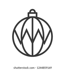 christmas ball, bauble, suitable for use as material, editable outline icon