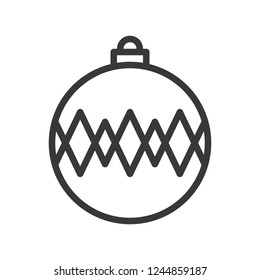 christmas ball, bauble, suitable for use as material, editable outline icon