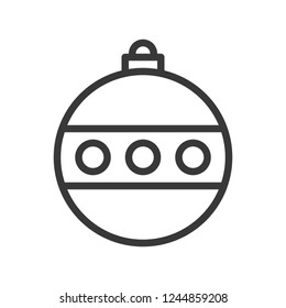 christmas ball, bauble, suitable for use as material, editable outline icon