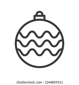 christmas ball, bauble, suitable for use as material, editable outline icon