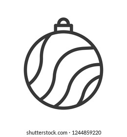 christmas ball, bauble, suitable for use as material, editable outline icon