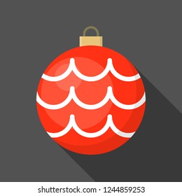 christmas ball, bauble, suitable for use as material, editable flat icon