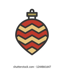 christmas ball, bauble, suitable for use as material, editable outline icon