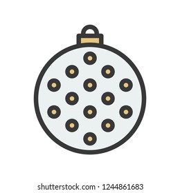 christmas ball, bauble, suitable for use as material, editable outline icon