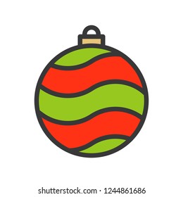 christmas ball, bauble, suitable for use as material, editable outline icon