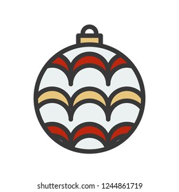 christmas ball, bauble, suitable for use as material, editable outline icon
