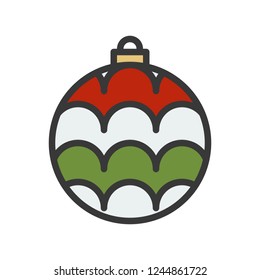 christmas ball, bauble, suitable for use as material, editable outline icon