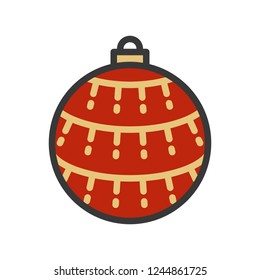christmas ball, bauble, suitable for use as material, editable outline icon