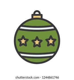 christmas ball, bauble, suitable for use as material, editable outline icon