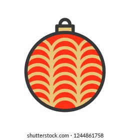 christmas ball, bauble, suitable for use as material, editable outline icon
