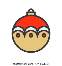christmas ball, bauble, suitable for use as material, editable outline icon