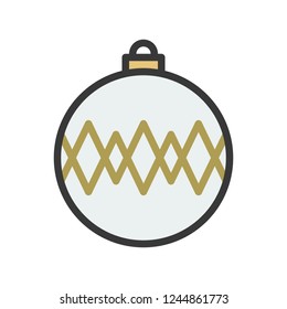 christmas ball, bauble, suitable for use as material, editable outline icon
