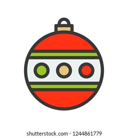 christmas ball, bauble, suitable for use as material, editable outline icon
