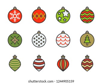christmas ball, bauble, suitable for use as material, editable outline icon