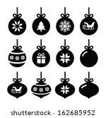 Christmas ball, christmas bauble vector icons set 