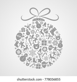 Christmas ball - beautiful decoration. Christmas card. Vector.