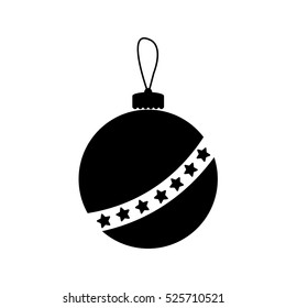 Christmas ball black vector icon