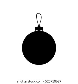 Christmas ball black vector icon