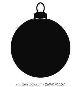 Christmas ball black vector on white background.