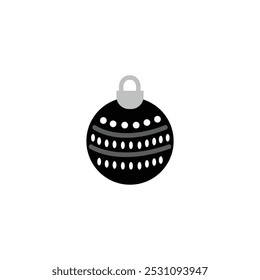 Christmas Ball Black and White Color Design Stock Illustration.