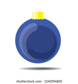 Christmas ball blue icon vector illustrator for gift wrapping Christmas special, New Year isolated on white background.