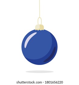 Weihnachtsball ist blau. Vektorgrafik