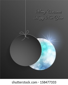 Christmas ball, bokeh background. Vector eps10. 