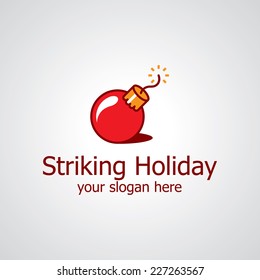 Christmas ball as bomb vector logo design, icon idea for souvenir shop brand