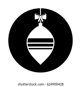 christmas ball with bow hanging