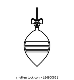 christmas ball with bow hanging