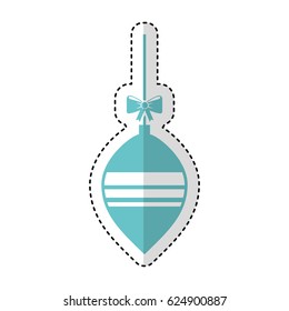 christmas ball with bow hanging
