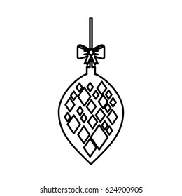christmas ball with bow hanging