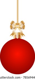 Christmas ball with a bow,isolated