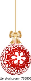 Christmas ball with a bow,isolated