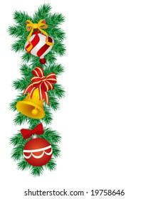 Christmas ball with branch of christmas tree