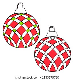 Christmas ball clipart isolated vector illustration, Xmas seasonal collection