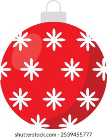 Christmas Ball Clipart with Trendy Pattern Design. Merry Christmas Celebration. Vector Illustration.